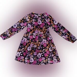 Girls Long Sleeve, Floral Dress - Size 7